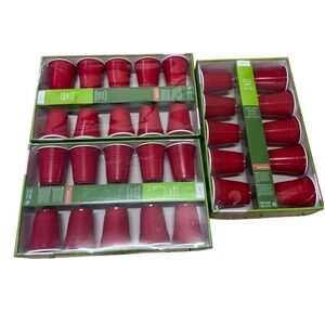 Lot of 3 Mainstays 10-Count Red Cup String Lights 6ft Indoor Outdoor Party Decor